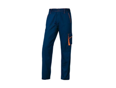 Pantalones Deltaplus com Cintura Ajustável e 5 Bolsos Azul Laranja Tamanho XXL