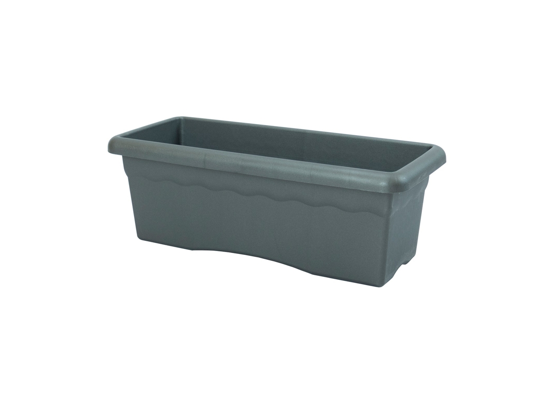 PLASTIKEN TERRA - Jardinera Rectangular, Medida 60 cm 22L Antracita