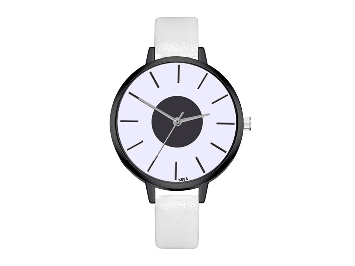 Reloj De Pulsera Analógico De Aleación Para Mujer Con Esfera Redonda, Movimiento De Cuarzo, Blanco, Moderno.