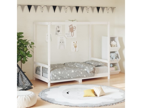 Estructura De Cama Infantil VIDAXL Blanco Madera (80x160 cm)