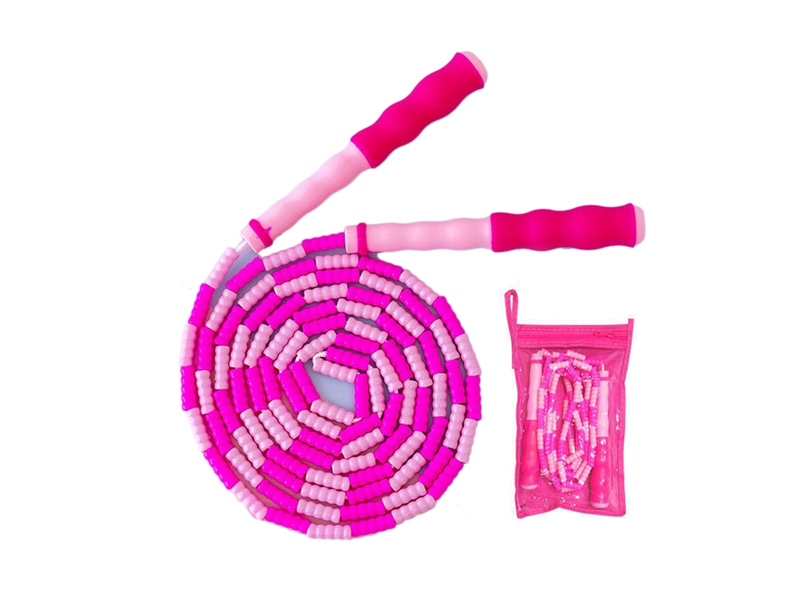 Yncm-cuerda De Saltar Ajustable Con Cuentas Para Niños De Primer Grado En Adelante, Con Agarre Cómodo, Ligera, Duradera, Segura, Color Rosa.