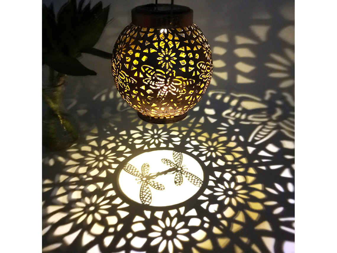 Bj-lâmpada De Projeção Esférica Solar Para Jardim Com Borboletas, Libélulas E Beija-flores, Luzes Decorativas Exteriores Para Pátio E Gramado