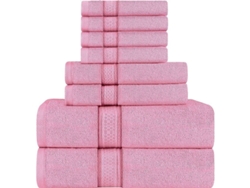2026-41365-set De Toallas Rosas, 2 Toallas De Baño, 2 Toallas De Mano Y 4 Toallitas, 600 Gsm Algodón Anulador Absorbente Para Baño