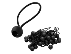 2026-50 Cuerdas Elásticas Con Bolas De Plástico, 15cm Negras, Para Tiendas, Toldos Y Cubiertas De Piscinas