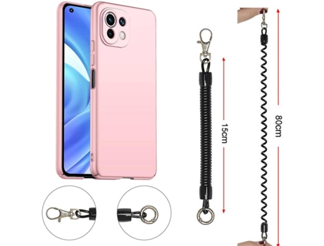 Funda Xiaomi Mi 11 Lite 5G Turtleshell Com Cordón Antirrobo Rosa