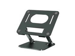 Soporte ajustable, plegable y regulable en altura para portátil con sistema de refrigeración para ordenadores de hasta 17 pulgadas (gris) Czhhmart