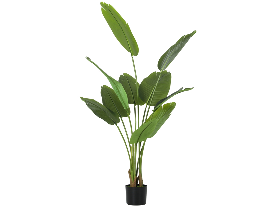 Planta Artificial Decorativa 160 Cm Bananera Artificial Con Maceta Y Hojas Para Interior Verde