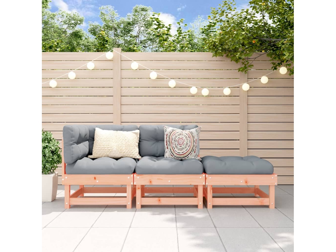 Conjunto de 10 piezas de muebles de jardín de madera de abeto Douglas, DKD Home Decor