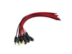 10 Cables Con Conector De Alimentación Cc Macho Y Hembra Para Cámaras De Seguridad De 12 V, Color Negro Y Rojo, 2,1 X 5,5 Mm, 28,2 Cm.