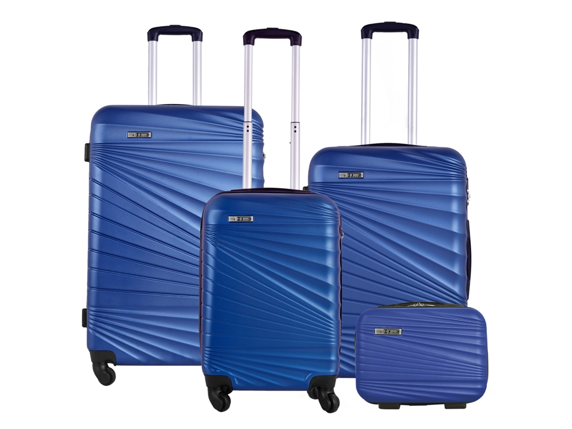 WELLHOME Juego de maletas rígidas 4 piezas en azul eléctrico