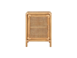 Mesita Auxiliar Abeto Ratán 1 Puerta 46x35x60cm
