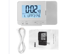 2026-reloj Despertador Digital Proyección Multifunción Con Temperatura Usb Plata