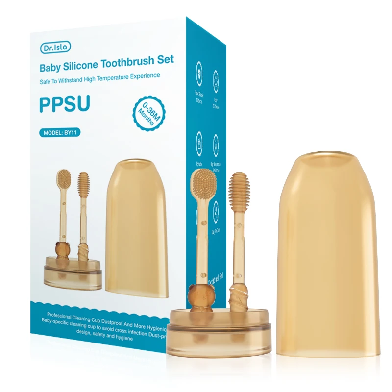Cepillo Lingual De Silicona 3 En 1 Para El Cuidado Bucal Del Bebé, Libre De Bpa.