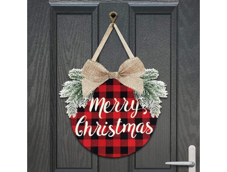 Corona de Navidad ZMDECQNA Guirnalda Decoraciones Cuadros Búfalo Guirnaldas Feliz Signo Vacaciones Rústico Granja Multicolor (35x32x5cm)