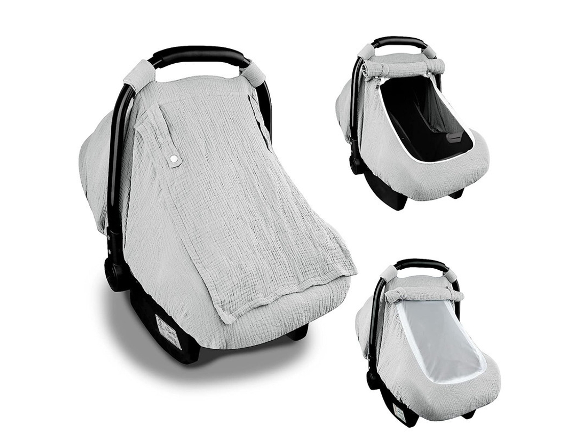Funda para asiento de coche Chrui Baby, transpirable y con privacidad, con 3 modos (gris)