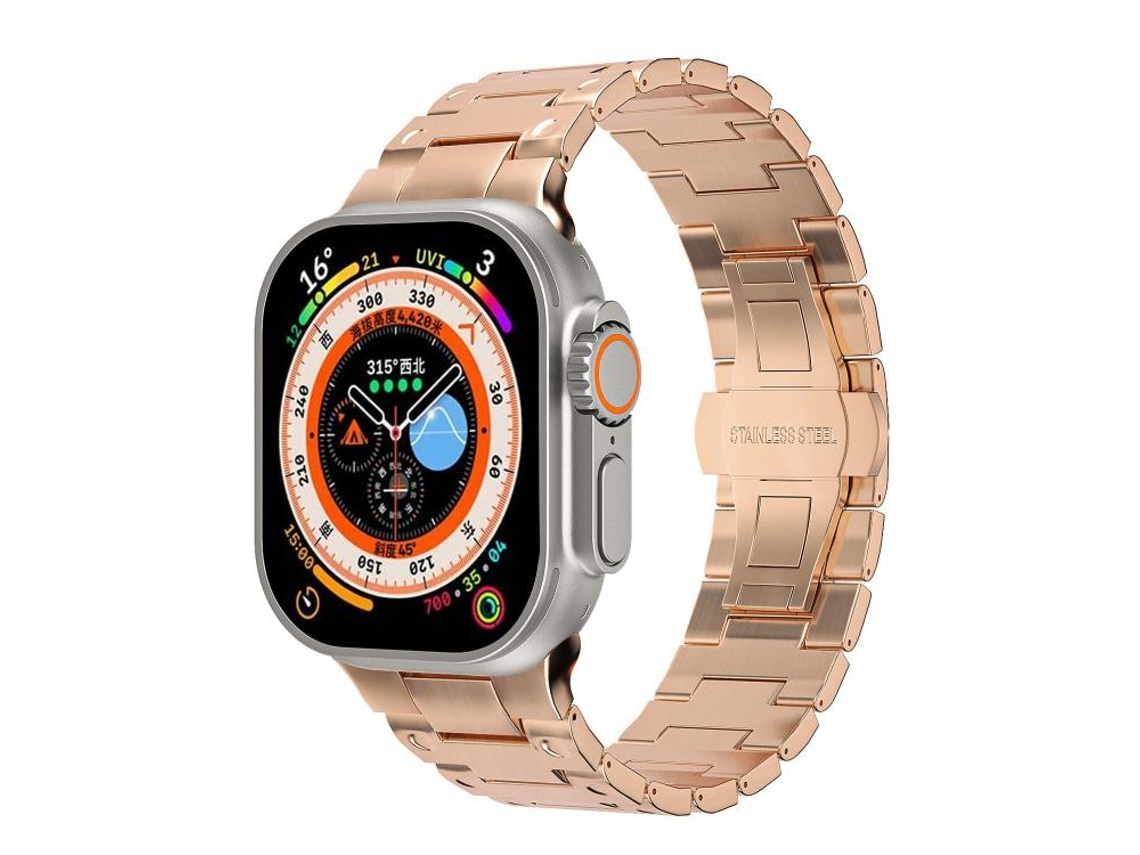 Correa metálica para Apple Watch con cierre de mariposa, estilo mecánico, CSYY (46 x 49 x 45 x 44 mm)