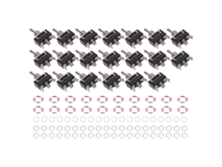 20 Unidades De Interruptores De Palanca Led Mini De 3 Niveles Y 3 Pines Berm Bem-123f 15a 250vac