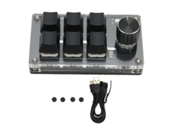 Mini Teclado Mecánico De 6 Teclas Con Perilla Giratoria, Interruptor Azul, Usb, Bluetooth, Programable.