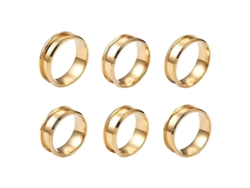 2026-6pcs Anillos Base Inlay Acero Inoxidable Banda Ranurada 8mm Para Diy