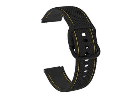 Correa de Silicona 20mm dos colores línea de costura para Samsung Galaxy Watch4 Classic 46mm 42mm/Watch4 44mm 40mm/Gear Sport/Huawei Watch 2 - negr...
