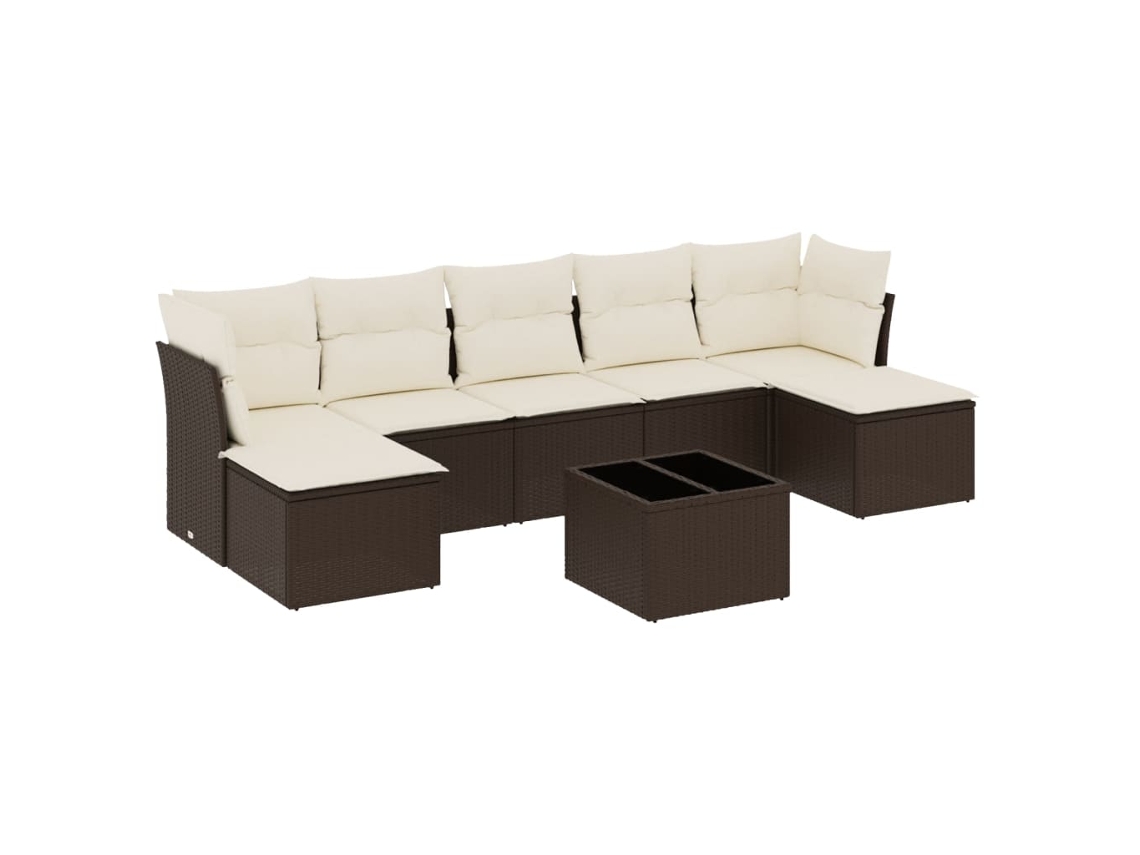Maison Exclusive - Set Sofás De Jardín 8 Piezas Y Cojines Ratán Sintético Marrón