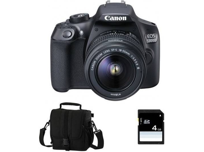 Kit Cámara Réflex CANON EOS 1300EF-S 18-55mm F3.5-5.6 III + Bolsa + 16 GB SD