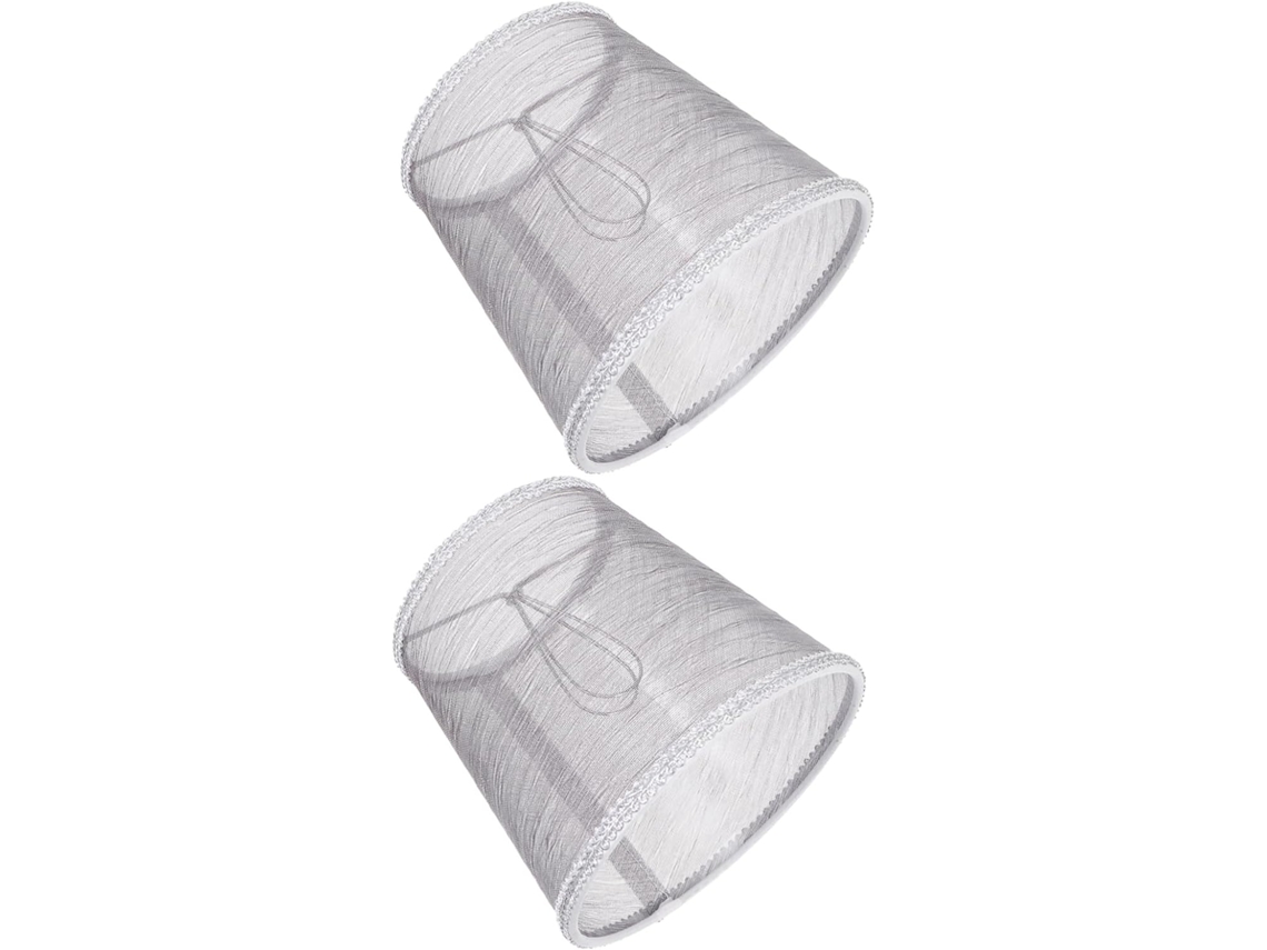 Piezas De Accesorios Para Lámparas De Araña O De Mesa: Funda De Tela Gris Ligera Con Diseño Estriado.