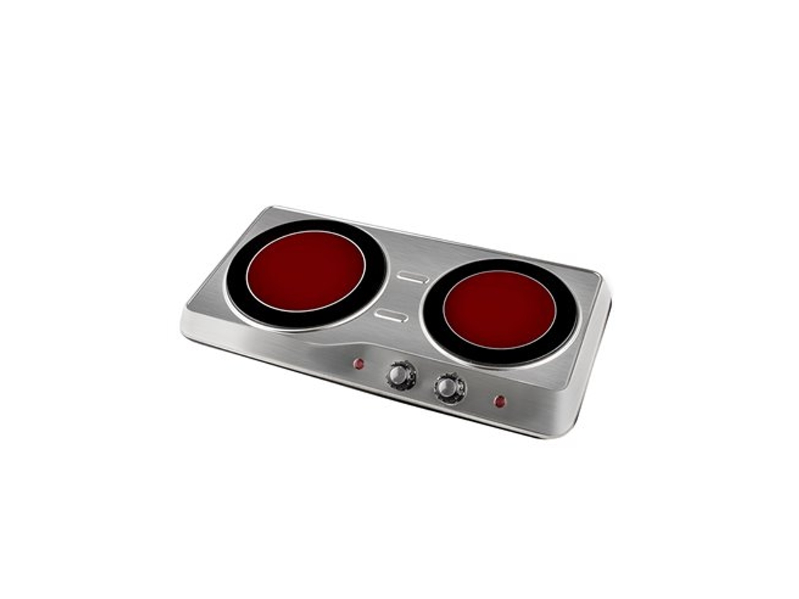 Cocina Vitro De Acero Inoxidable 2 Quemadores 2000w Küken Kuken