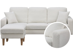 Sofá esquinero de tela reversible "Gabby" - 3 plazas - Blanco