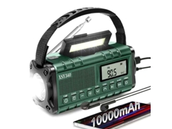 Radio De Emergencia Portátil Mdug, Sos, Con Luz De Lectura Y Batería Recargable De 10000 Mah, Resistente Al Agua (verde)
