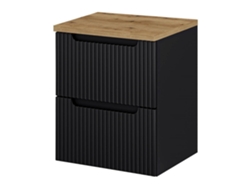 Mueble bajo lavabo Newport de pared con 2 cajones MDF 50x60x40 cm - Negro/Roble