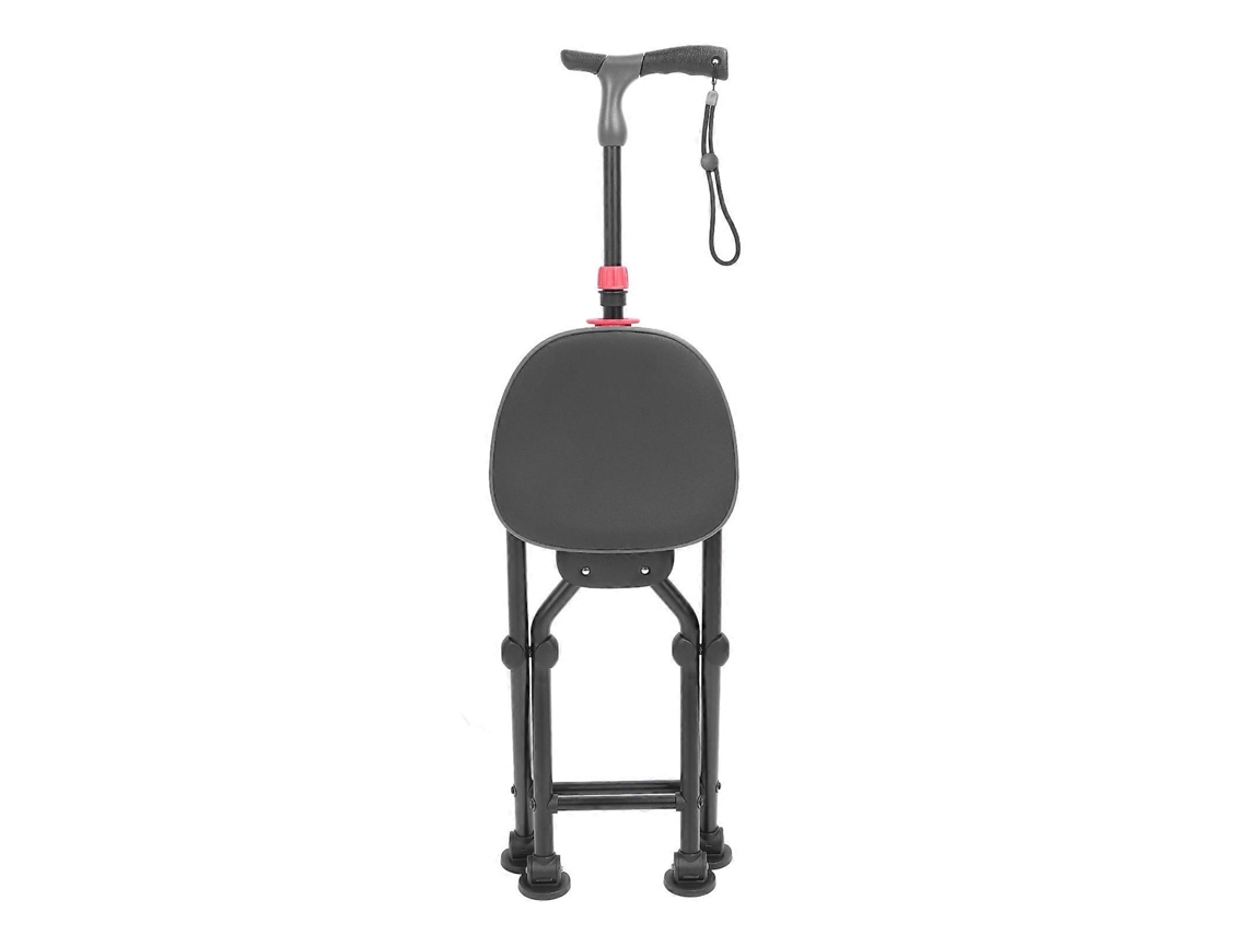 Bastón plegable con asiento, 4 patas, antideslizante, ligero, para caminar, hacer cola y uso en exteriores.