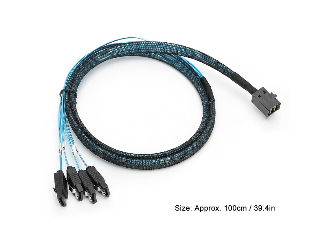 Cabo De Transmissão Minisas H0107 Sas1 Para 4sata Servidor 8643 12gbit 100cm Compatível Sata Iii