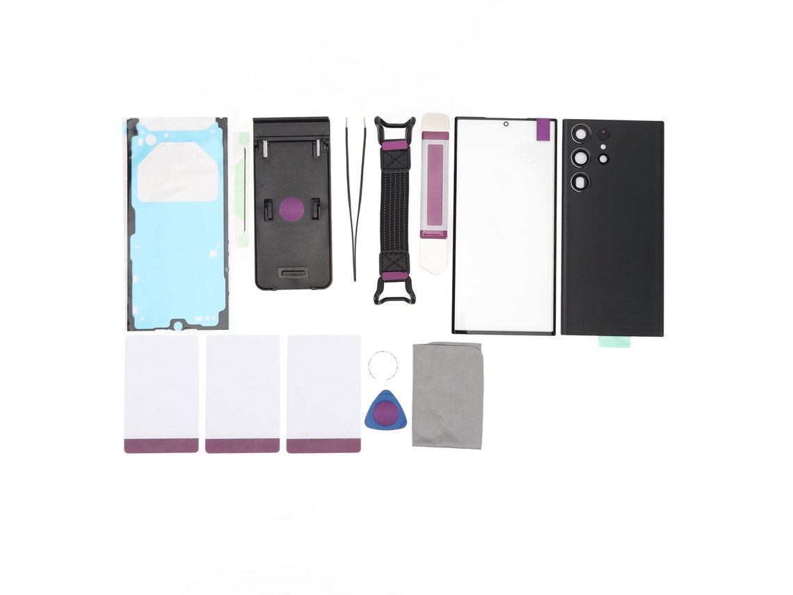 Kit De Reemplazo De Cristal De Lente Frontal Externo Y Cubierta Trasera Con Herramientas Para Galaxy S23 Ultra 5g