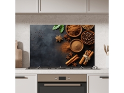 Panel Antisalpicaduras Cocina Canela - Hormigón - Café - Canela En Rama - Especias 90x60 Cm