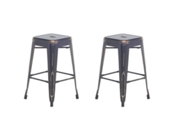 Conjunto de 2 sillas de bar BELIANI Cabrillo de Acero Negro 42x42x60