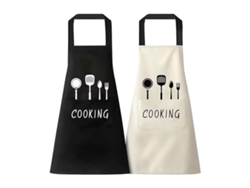 Delantos De Cocina Negros Y Beis, 2 Unidades, Para Hombre Y Mujer, Con 2 Bolsillos, Impermeables, Para Barbacoa, Jardín, Restaurante