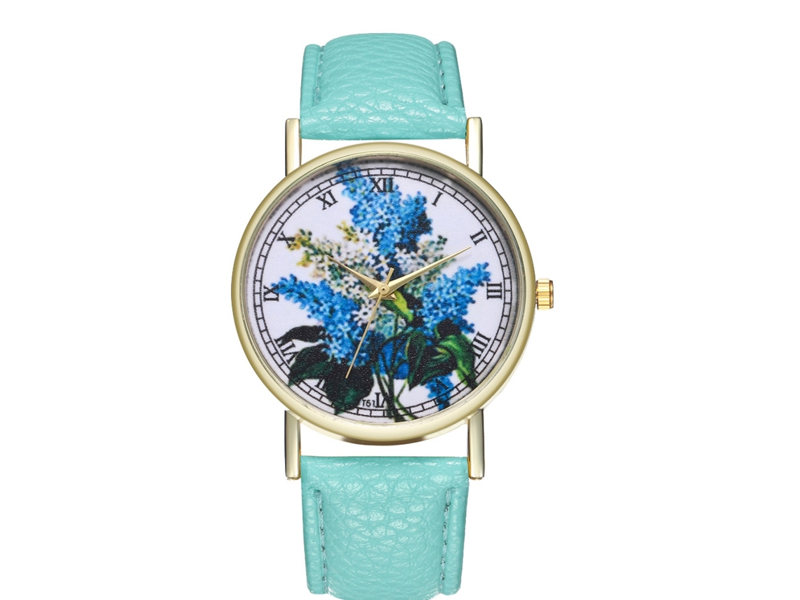 Reloj De Cuero Retro Estiloso De Cuarzo Para Niños Hombres Mujeres Color Menta