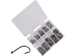 Juego De 100 Anzuelos Portátiles Circle Fish, Acero Al Carbono Resistentes Para La Pesca Carpas Con Caja In...