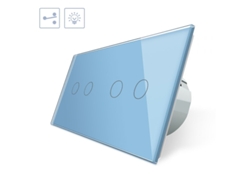 Conmutador Táctil, 4 Botones, Frontal Azul