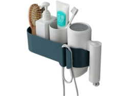 Soporte multifuncional azul para secador de pelo para baño, aseo, percha para el pelo, estante para el cabello. GOKOCO