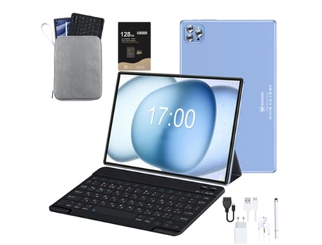 Tablet WUXIAN V62 + Teclado Bluetooth + Funda de Piel + Auriculares + Bolsa Plana +128SD 10 1''- 64Gb- 4Gb Ram -Gps- Wifi-4GLET Azul