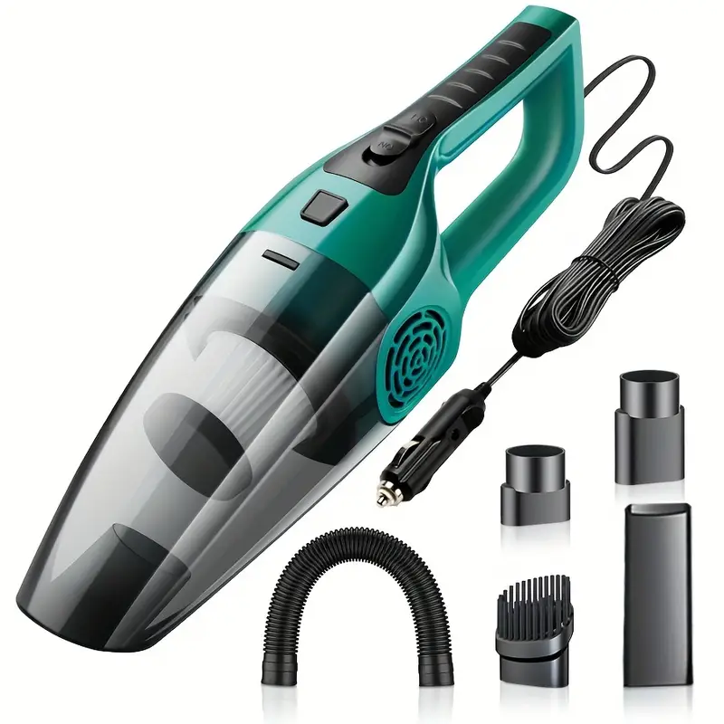Aspiradora de mano para coche de alta potencia de 12 V con potente succión para limpieza de interiores, chrui (verde)