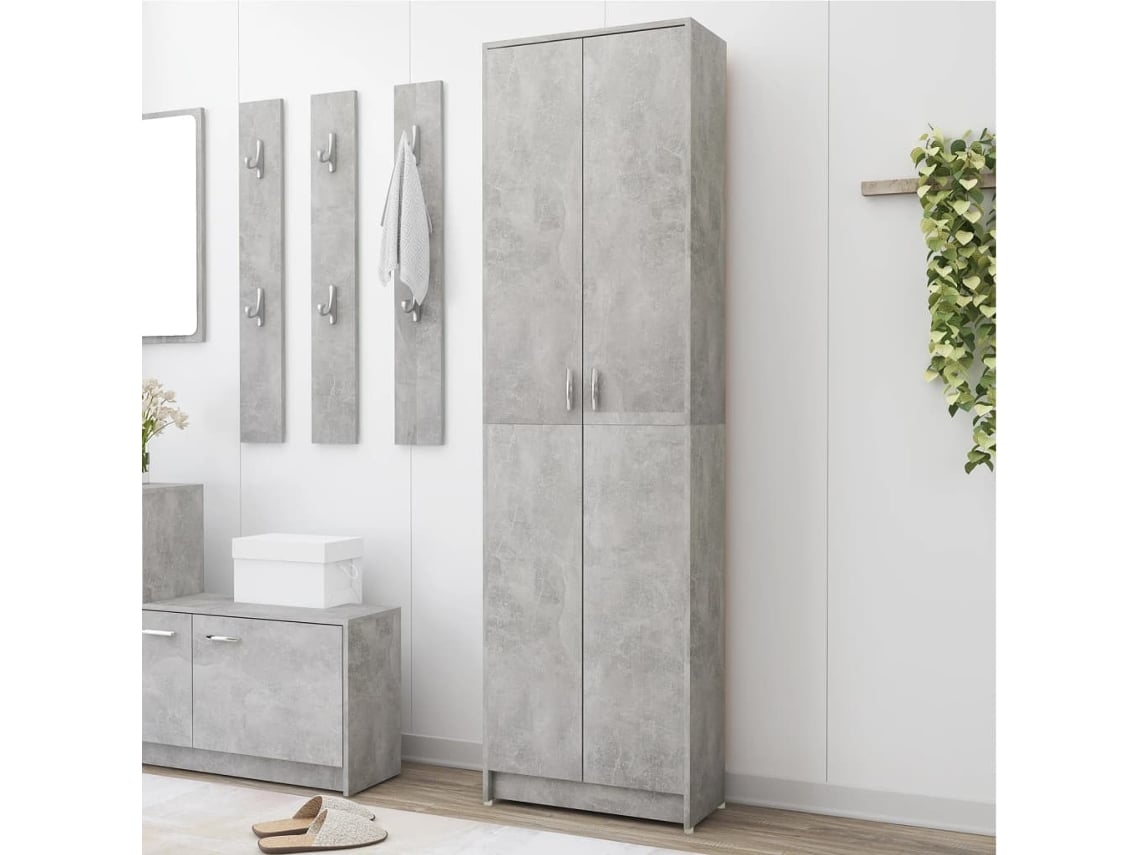 Armario de pasillo de madera en gris cemento de Dkd Home Decor