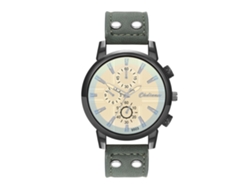 Reloj De Cuarzo Para Hombre Con Correa De Piel Sintética Y Esfera De Tres Subesferas, Estilo Moderno.
