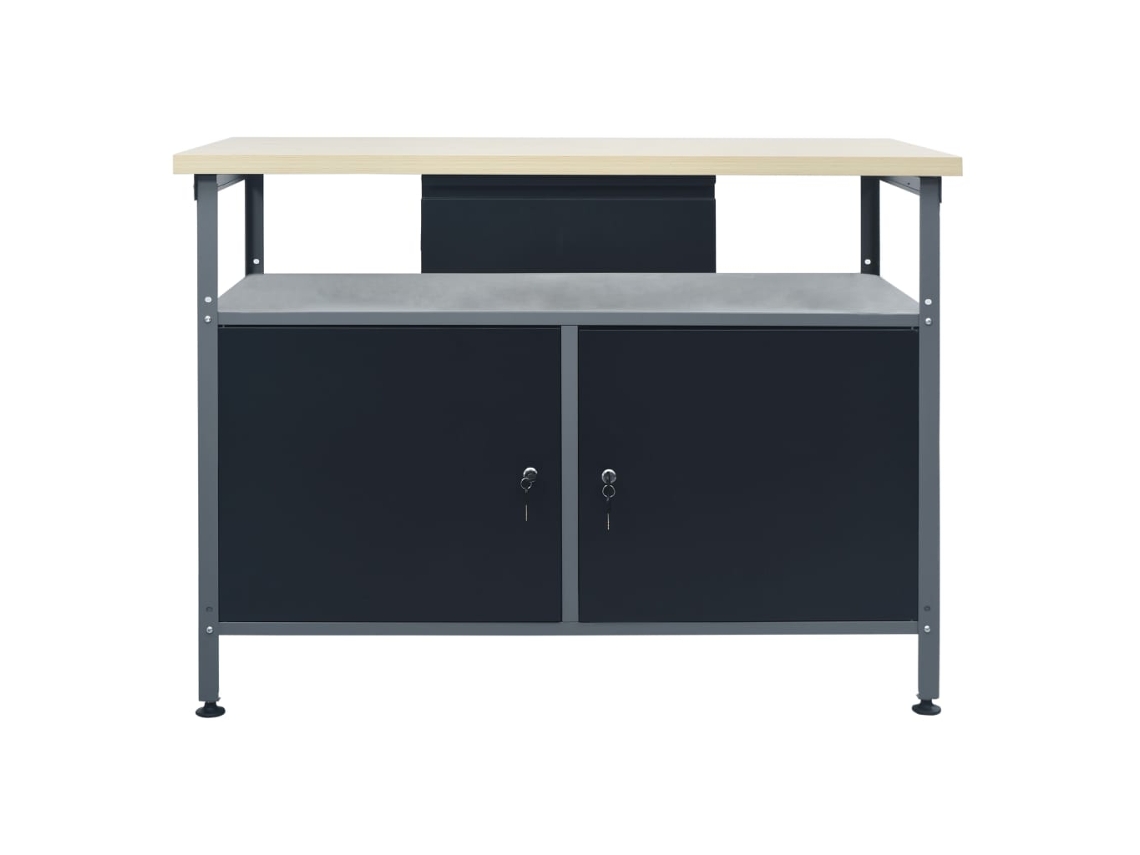 Maison Exclusive - Banco De Trabajo De Acero Negro 120x60x85 Cm