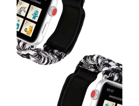 Correa Pulsera Fio Trenzado para Garmin Fenix 7 Solar Edition Negro y Blanco