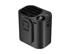 Ventilador Portátil De Cintura Con Luz Led Y Batería Externa De 10000 Mah, 3 Velocidades Para Acampar, Hacer Senderismo Y Pescar.