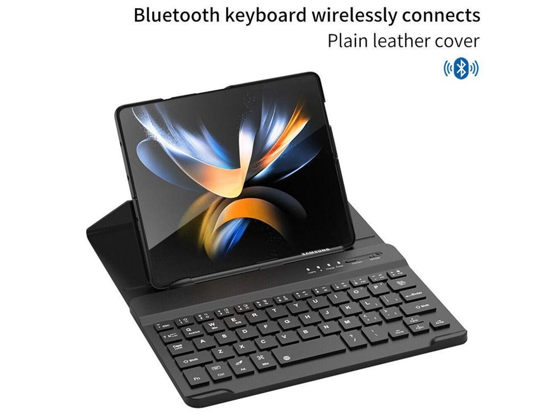Teclado Inalámbrico Bluetooth + Funda De Cuero + Lápiz Óptico Para Samsung Galaxy Z Fold 4 3 Funda Protectora Ultradelgada Antiarañazos