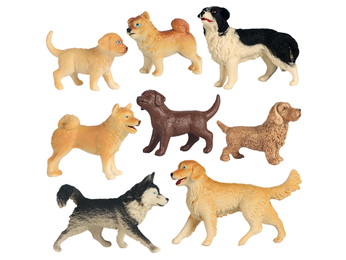 Conjunto De Figuras De Perros De Pvc Simuladas - Juguetes Educativos Para Niños
